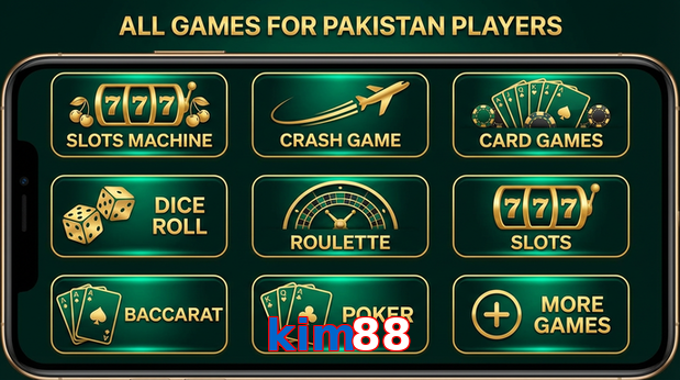 Main screen of Kim88 games page for PK players